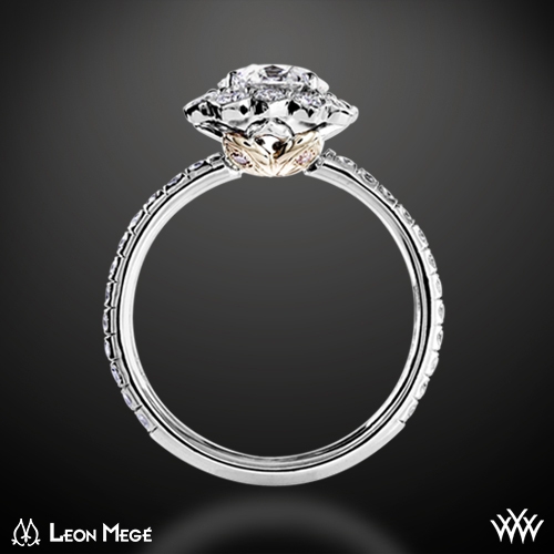 Lotus Halo Diamond Engagement Ring 1357